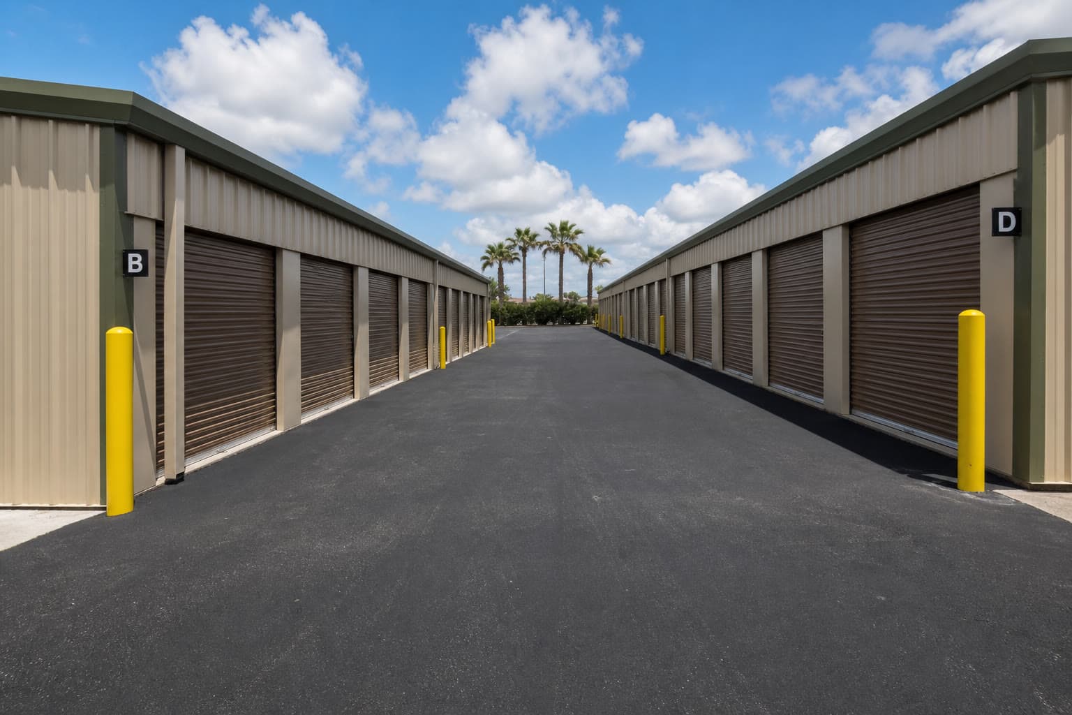 Coqui Self Storage en Aguadilla, pasillo drive-up