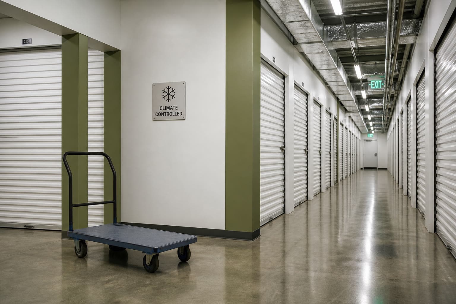 Coqui Self Storage en Aguadilla, pasillo con control de clima